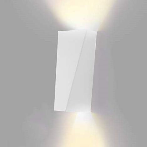 Applique murale LED intérieure 10W, lampe décorative moderne et originale, luminaire design en aluminium pour chambre, couloir, salon, blanc chaud 