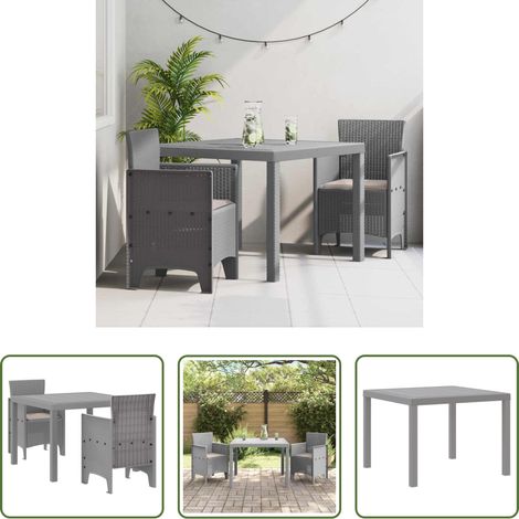 Terrasse - Ensemble de salle à manger pour jardin 3 pcs Gris clair (1/5)