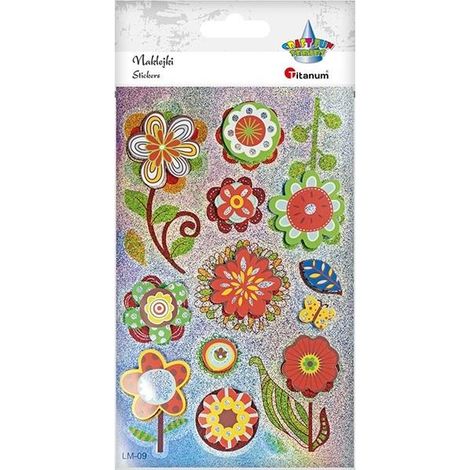 Adesivi 3D a forma di fiore in lamina e carta, 14 pezzi.
