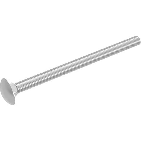 Pack of 20 round head screws with square insert M6 x 90 mm, stainless steel V2A A2, DIN 603/ISO 8677, flat round head with square insert, full thread