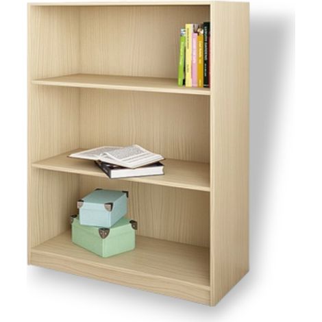 Libreria bassa 80x28xH106 cm a 3 ripiani da interno salotto in legno nobilitato melaminico