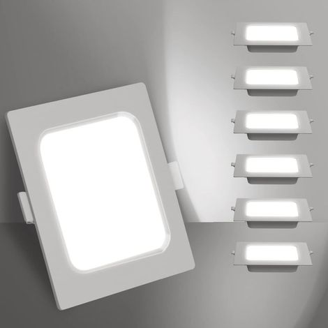 LED Recessed Spotlight, 6W Equivalent to 72W, Cool White 6500K, White, Indoor LED Recessed Spotlight, Hublot LED, Ф105mm, Pack of 6 [Energy Efficiency Class A+] (1/5)