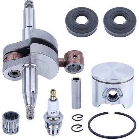 Kit piston 44 mm Adefol pour remplacement du vilebrequin de tronçonneuse Husqvarna 350, joint d'huile, roulement à aiguilles, goupille, segment, circlip, accessoires de bougie d'allumage (1/5)