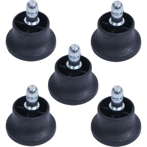 Juego de 5 deslizadores de suelo HHG-911 en lugar de ruedas - soporte firme para silla de oficina/silla de comedor, deslizadores de pie, Ø 11mm negro