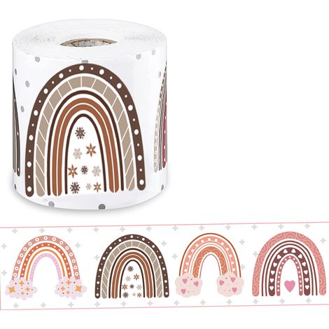 Tableaux d'affichage bohèmes, décoration de classe vintage style bohème avec cœurs arc-en-ciel, papier robuste au design raffiné pour la décoration de la classe (1/5)