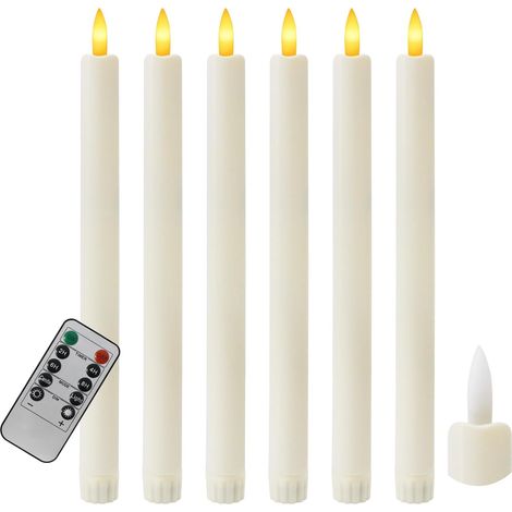6 PCS Bougie LED, Flamme vacillante, Télécommande, Minuterie, Décoration Noël