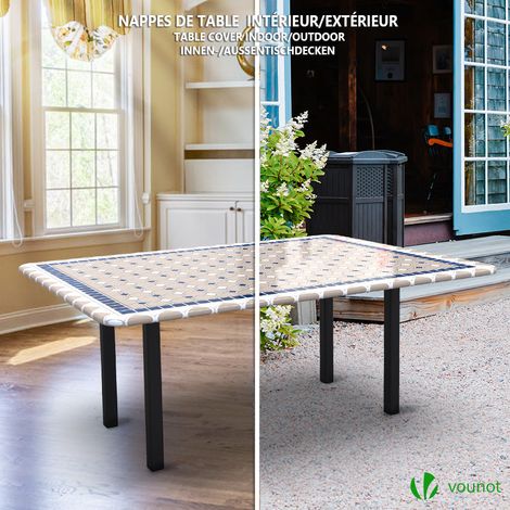gartentischdecke wetterfest VOUNOT® Tischdecke Outdoor, Elastisch Rechteckig Gartentischdecke, Abwaschbar abwischbar Wetterfest, 180x114 cm ✨ Saison-Ende SALE bei