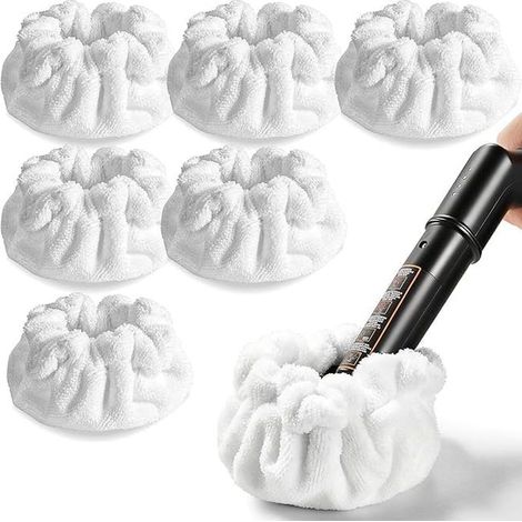 Set mit 6 universellen Mikrofaser-Wischmoppbezügen, wiederverwendbare, waschbare Ersatzbezüge, kompatibel mit Dampfmopps (1/4)