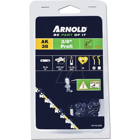 Cadena de motosierra 3/8", 1,6 mm, 56 eslabones de transmisión - cuchillas semicirculares ARNOLD