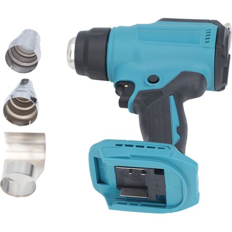 Pistolet thermique sans fil rechargeable, portable, avec affichage numérique, chauffage rapide, température réglable et 3 embouts. (1/5)