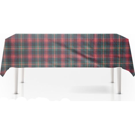 Tovaglia in plastica stile scozzese per tavolo di Natale 140 x 180 cm -Stile 2 (1/4)