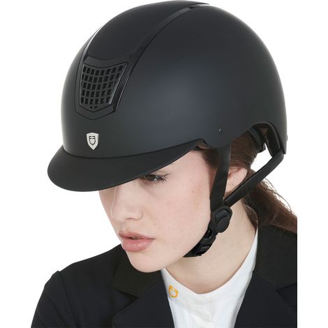 TAGLIA M EQUESTRO Cap Eclipse Plain NERO CASCO EQUITAZIONE (1/4)