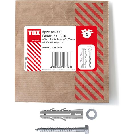 Taco de expansión Barracuda 10x50 mm + Tornillo (1/4)