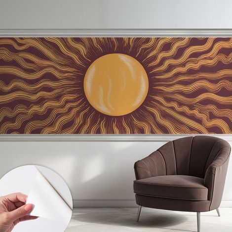 Carta da parati autoadesiva - Fotomurale adesivo - soggiorno moderno - resistente - Raggi di sole 250x104 cm (1/5)