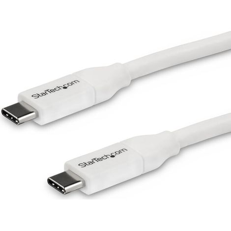 Startech Cable 4m USB-C a USB-C con capacidad para Entrega de Alimentación de 5A, blanco (1/4)