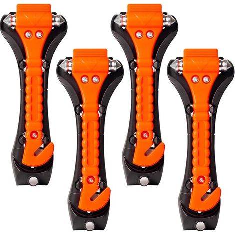 Marteau brise-vitre de voiture 2 en 1 (lot de 4), coupe-ceinture de sécurité et brise-vitre intégré. (1/5)