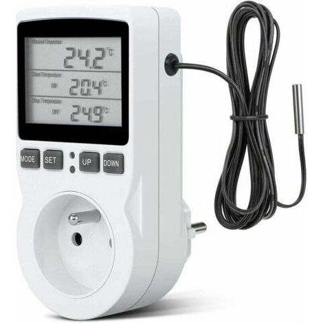 Thermostat Socket, Digital Timer Socket, Digital Programmable Socket with Probe, Programmable Digital Timer, Heating Thermostat Socket for Greenhouse, Aquarium (1/5)