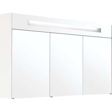 Armoire a glace avec cache lumineux, blanc mat 3 portes 1200x750x188mm