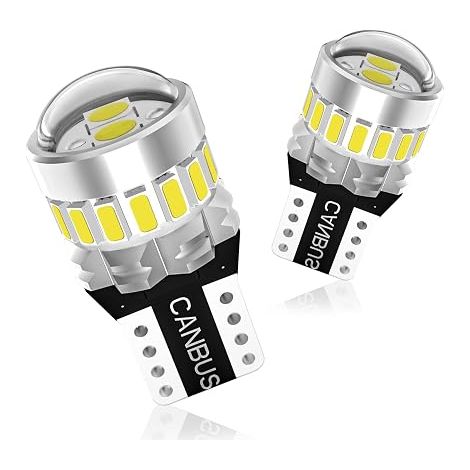 T10 W5W LED Bulbs 6500K White LED 194 168 2825 for Interior Car Ceiling Light Door Reading Courtesy Trunk and License Plate Parking Light Pack of 2 (1/5)