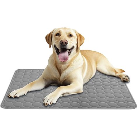 Kühlmatte für Hunde und Katzen – Wiederverwendbares Kühlkissen, vielseitige, rutschfeste Matte für Zuhause, Reisen und Auto, Grau, 100 x 70 cm