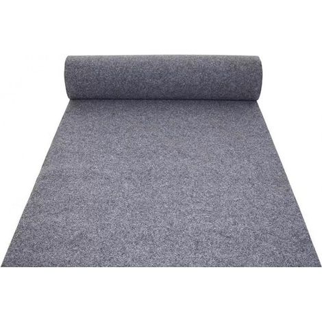 Alfombra moqueta guía pasillo para interior y exterior gris H 1 x 30 m