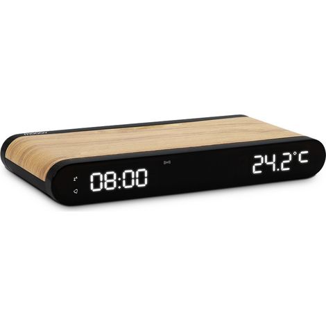 Réveil effet bois avec chargeur induction 15 W (1/5)