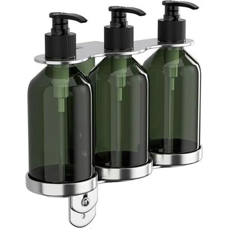 CSPARKV Lot de 3 distributeurs de savon vides en plastique rechargeables avec pompe Vert (1/4)