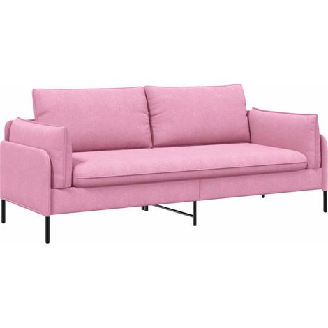 Divano 3-Persone Rosa 222 x 81 x 89 cm Tessuto vidaXL (1/5)