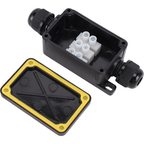 Boîte de protection pour câbles électriques d'extérieur, boîtier étanche IP66 sécurisé pour multiprise, prise, minuterie et guirlande lumineuse FSH6866-2P (1/5)