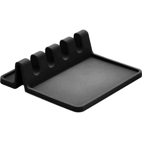 Repose-Cuillère - En Silicone Alimentaire - Pour Plaque De Cuisson Et Plan De Travail - Avec Fentes Anti-Gouttes - 1 Pièce (1/5)