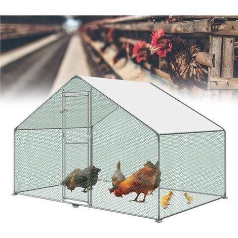 Naizy – Poulailler 3x2x2m pour poules et petits animaux – Acier galvanisé – Toit PE étanche et UV – Enclos extérieur sécurisé (1/4)