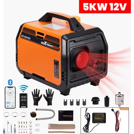 5KW 12V Calentador diesel coche Calentador de aire Bluetooth Interruptor LCD para Autocaravanas Cami贸n Furgonet (1/5)