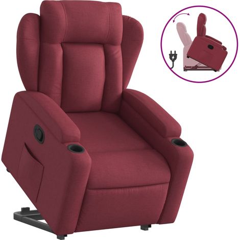 Maison Exclusive - Sillón reclinable elevable tela rojo tinto (1/5)
