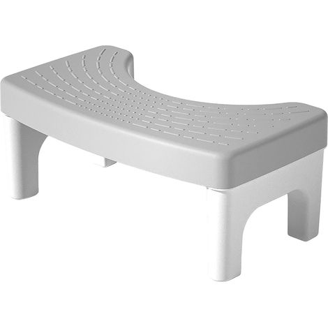 Taburete ergonómico para inodoro fabricado en polipropileno – Estabilizador antideslizante para ponerse en cuclillas – 38 x 22 x 17 cm, gris, para adultos y niños (1/5)