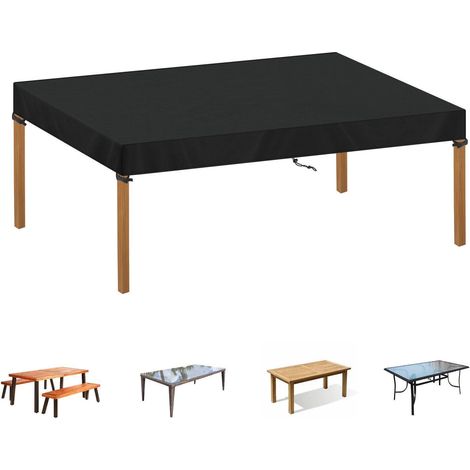 Housse de table de jardin rectangulaire 160x90x15cm, imperméable, 420D Oxford (1/5)