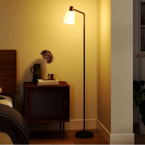 LED-Stehlampe 45x21x148 cm, schwarzer Kunststoff, 350° drehbarer Kopf – MEUBLIV (1/5)