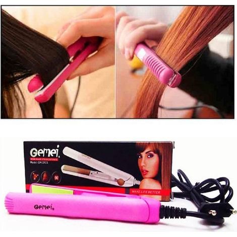 Mini Lisseur Cheveux Céramique Portable Voyage Sac Pratique 150° Gm-2923 (1/4)