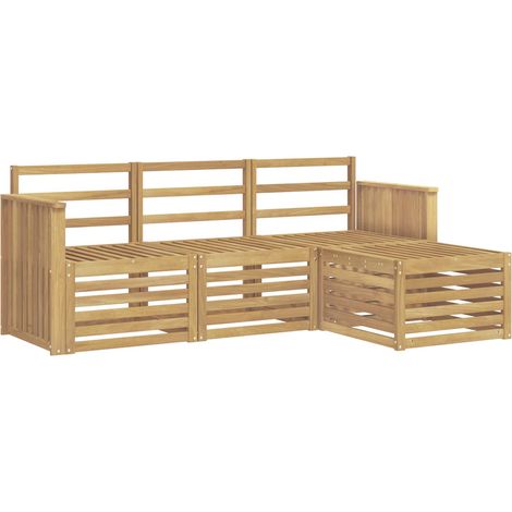 Outdoor-Sofagarnitur 4 Stk. Weiß Massivholz Akazie vidaXL (1/5)