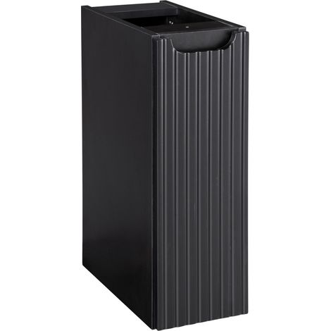 Mueble de baño VANO – 1 puerta – Negro mate – L20 × P39 × H57 cm – Para colgar