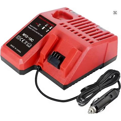 [zd]Chargeur de batterie pour connecteur de batterie Milwaukee 12V 14V 18V M18 M12 avec indicateur lumineux LED, chargeur de voiture (1/5)