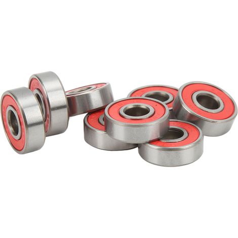 ABEC 9 Kugellager 608RS, Kohlenstoffstahl, abgedichtet, 8x22x7 mm, für Rollschuhe und Tanzbretter, Rot (1/5)
