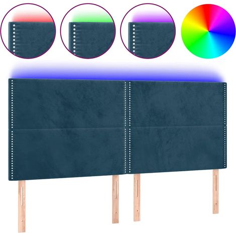 Maison Exclusive - Cabecero con luces LED terciopelo azul oscuro (1/5)