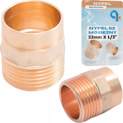 Boquilla de latón de 22 x 1/2 pulgadas GZ para soldar, latón CU (1/4)