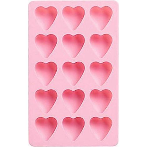 Moule à glaçons en forme de cœur, moules en silicone pour glaçons, démoulage facile, silicone flexible, 15 moules, utilisable en cuisine, pour le chocolat, les bonbons, rose (1/5)