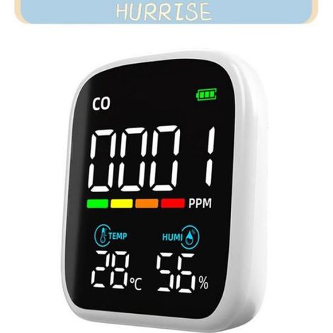 Détecteur De CO - Testeur D'Humidité Et Température - Affichage LED Numérique - Pour Maison Bureau Garage - 1 Unité (1/5)