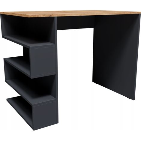 CR3-STERN T-12 Schreibtisch 90 cm Graphit-Wotan mit Regalen für ein Jugendzimmer