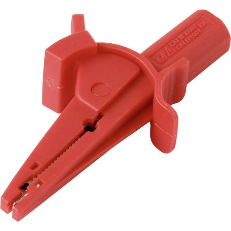VOLTCRAFT MSK-130 Pince crocodileCAT IV 600 V, CAT III 1000 V 10 A rouge (1/4)