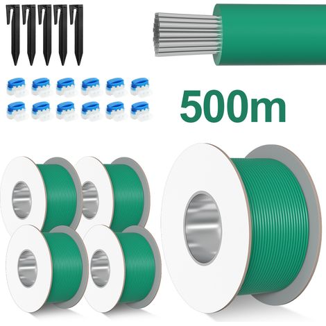 SWANEW Cavo perimetrale da 500 m per rasaerba robotizzati + 1750 picchetti + 60 connettori per cavi (1/5)