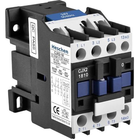 Contacteur à courant alternatif CJX2-1810 24V 50/60Hz Bobine 3P 3 pôles normalement ouvert Ie 18A Ue 380V (1/5)