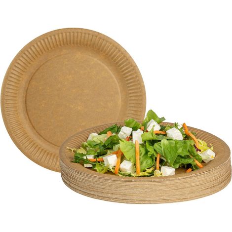 Piatti di carta kraft usa e getta da 15 cm, 100 pezzi (1/5)